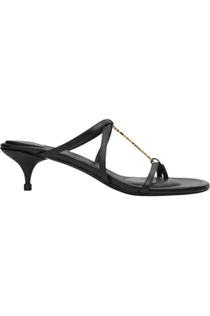 Jacquemus Heeled Mules, female, , 5 UK, heeled sandals with gold detail