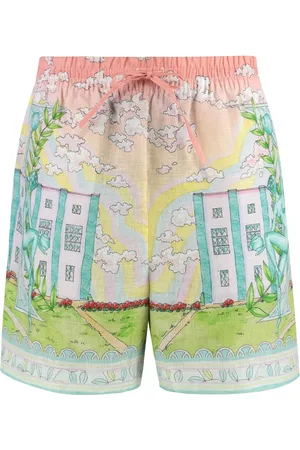 Casablanca Beachwear, male, , L, Linen Shorts with Vase Print