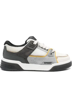 Represent Ecru Lace-Up Sneaker with Logo