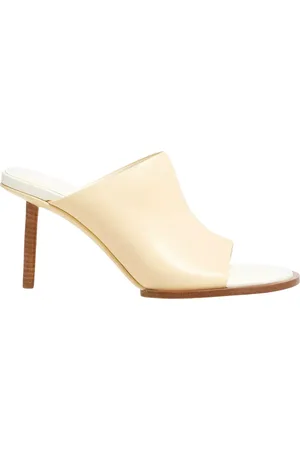 Jacquemus Heeled Mules, female, , 5 UK, Cream High Heel Mules Rond Carre