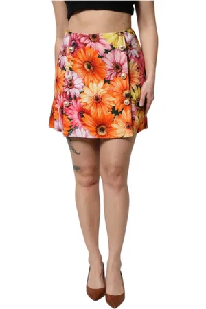 Dolce & Gabbana Short Skirts, female, , XS, Floral A-line Mini Skirt with Zipper