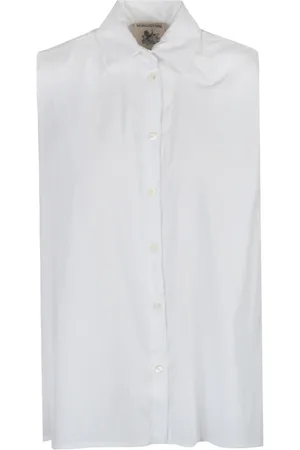 SEMICOUTURE Shirts, female, , 2XS, Poplin Sleeveless Shirt with Pointed Collar