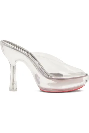 Diesel Heeled Mules, female, , 7 UK, Silver Platform Sandals with Peep Toe
