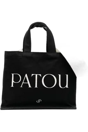 Patou Tote Bags, female, , ONE SIZE, Logo-print tote bag in /white