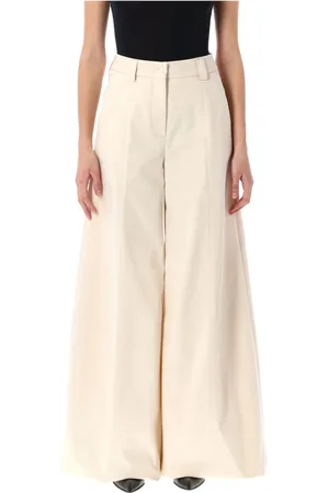 Thelatest Flared Leg Cotton Trousers
