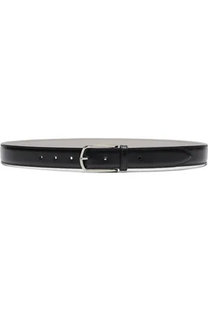 Brunello Cucinelli Belts, male, , 105 CM, Leather Belt with Silver Hardware