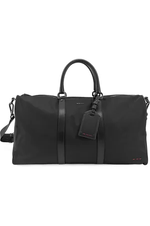 Kiton Nylon Duffel Bag with Leather Inserts