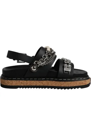 Dolce & Gabbana Flat Sandals, female, , 2 1/2 UK, Crystal Embellish Strap Sandals