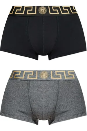 VERSACE Bottoms, male, , 2XL, Cotton Stretch Underwear with Logo Waistband