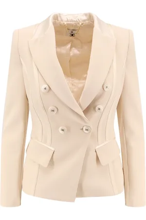 Elisabetta Franchi Blazers, female, , L, Double-breasted Monogram Detail Clothing