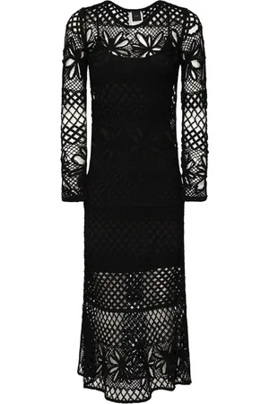 Pinko Midi Dresses, female, , L, Crochet Net Yarn Dress