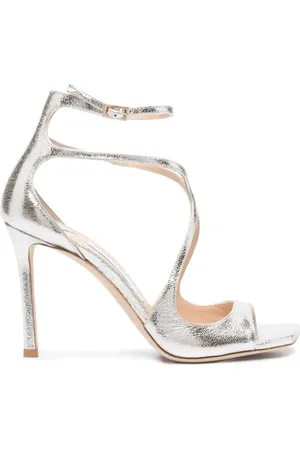 Jimmy Choo High Heel Sandals, female, , 7 UK, Metallic Finish Leather High Heel Sandals