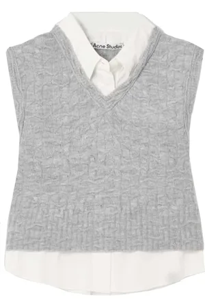 Acne Studios Vests, female, , S, Layered V-Neck Sleeveless Vest