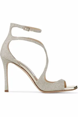 Jimmy Choo White Glitter Stiletto Heel Shoes
