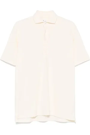 DoppiaA Short Sleeve Shirts, male, , L, Cream Polo Shirt with Short Sleeves