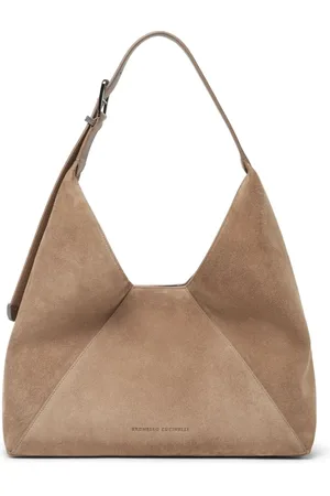Brunello Cucinelli Shoulder Bags, female, , ONE SIZE, Tobacco Brown Suede Shoulder Bag