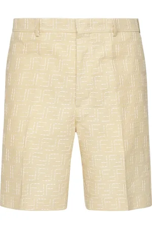 Fendi Casual Shorts, male, , L, White Shorts with Side Pockets