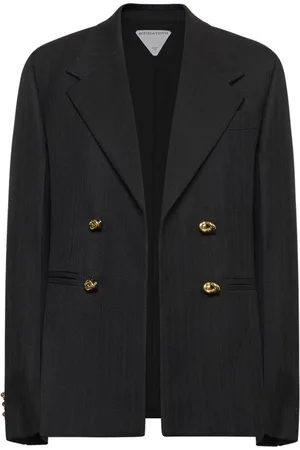 Bottega Veneta Blazers, female, , 2XS, Wool Jacket with Gold Details