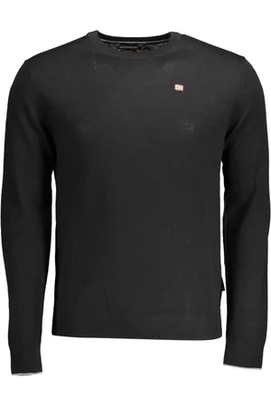 Napapijri Round-neck Knitwear, male, , L, Elegant Wool Jumper with Logo Embroidery