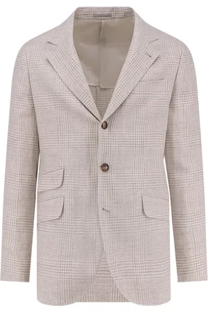 Brunello Cucinelli Blazers, male, , XL, Classic Button Jackets Linen Wool Silk