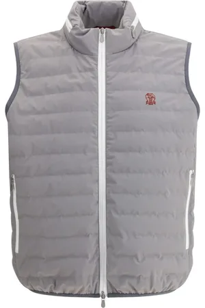 Brunello Cucinelli Vests, male, , 2XL, Quilted Down Vest with Zippered Pockets