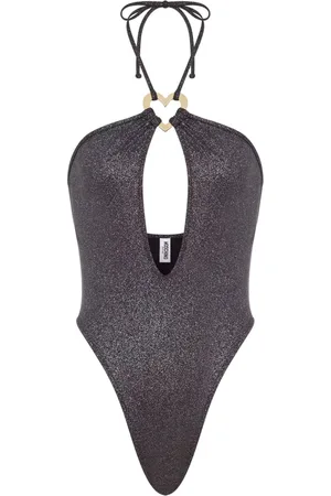 Moschino One-piece, female, , M, Heart Glitter Swimsuit with Laces Closure