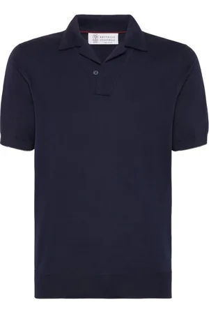 Brunello Cucinelli Navy Polo Jumper