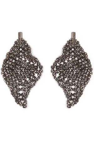 Brunello Cucinelli Elegant Bijoux Silver-tone Earrings Pair
