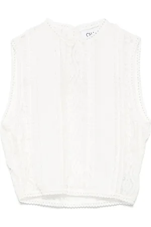 CHARO RUIZ IBIZA Sleeveless Tops, female, , M, Sleeveless Top with Scalloped Hem