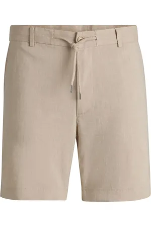 HUGO BOSS Casual Shorts, male, , 2XL, Linen Blend Drawcord Shorts