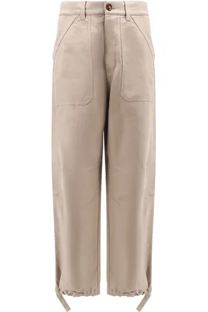 Brunello Cucinelli Straight Trousers, male, , XL, Elastic Waist Linen Cotton Trousers