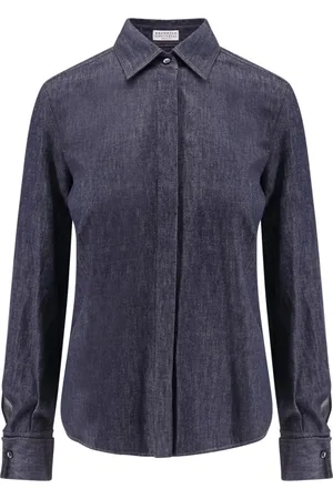 Brunello Cucinelli Shirts, female, , L, Shirt with Hidden Button Closure