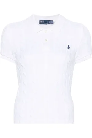 Ralph Lauren Round-neck Knitwear, female, , L, Cable-Knit Polo Shirt