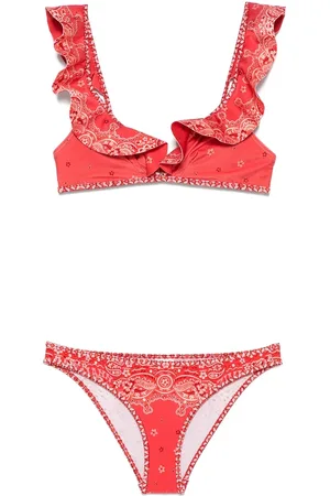 ZIMMERMANN Bikinis, female, , L, Bandana Print Coral Beachwear