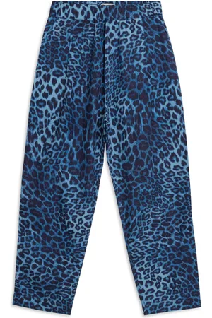 A PAPER KID Straight Trousers, male, , M, Animal Print Elastic Waistband Hose