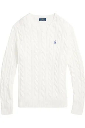 Ralph Lauren Round-neck Knitwear, male, , XL, Cable-Knit Cotton Jumper With Round Neck