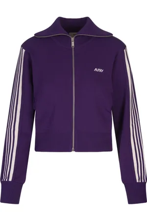Autry Zip-throughs, female, , XS, Logo Zip-Up Jumper Striped Pattern