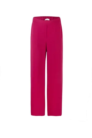 P.A.R.O.S.H. Straight Trousers, female, , L, Palazzo Trousers Elastic Waist Pockets