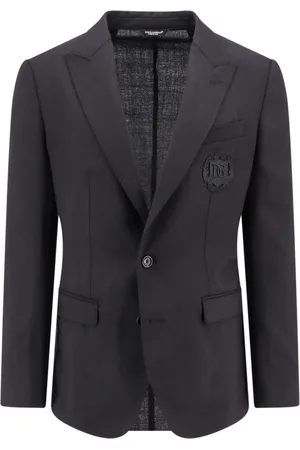 Dolce & Gabbana Blazers, male, , M, Wool Monopetto Clothing with Logo