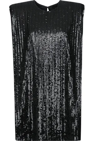 Golden Goose Party Dresses, female, , M, Sequin Sleeveless Dress with Padded Shoulders