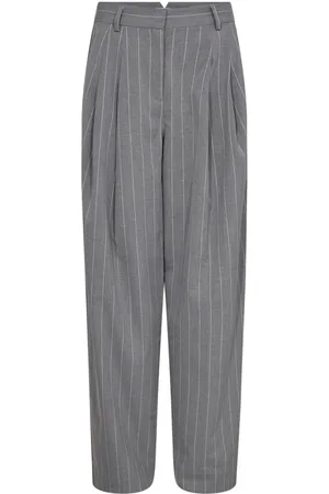 Co`Couture Elegant Pinstripe Pleat Long Trousers