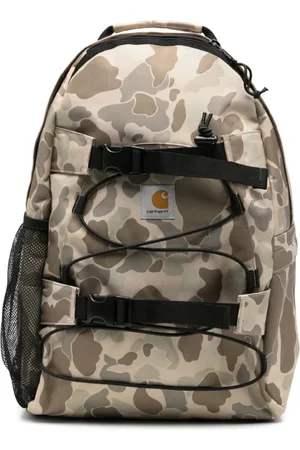 Carhartt Backpacks, male, , ONE SIZE, Beige Zip Backpack with Buckle Fastening