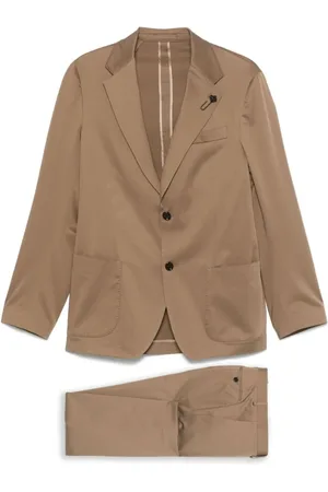 LARDINI Single Breasted Suits, male, , M, Suit Marrone Ss25