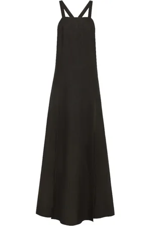 FORTE FORTE Chic Linen Canvas Straps Dress