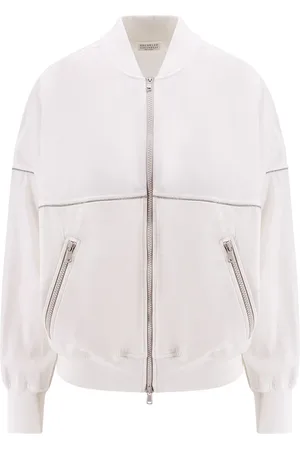 Brunello Cucinelli Bomber Jackets, female, , XS, Zip Jumper Ribbed Knit