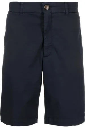 Brunello Cucinelli Casual Shorts, male, , 5XL, Navy Twill Weave Trousers