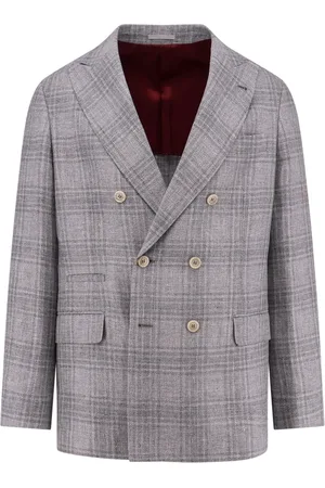 Brunello Cucinelli Grey Linen Wool Silk Blazer