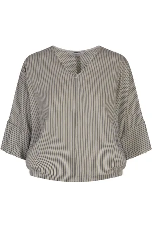 Fabiana Filippi Blouses, female, , XS, Multicolour Linen Blend Elastane Trousers