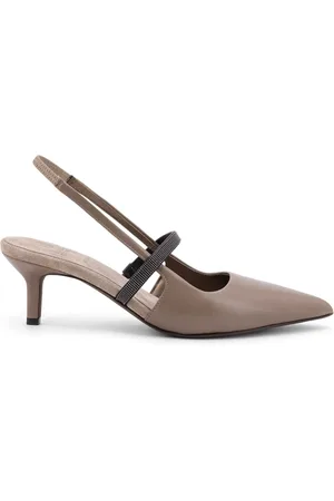 Brunello Cucinelli Pumps, female, , 4 UK, White Flat Shoes with Elastic Band