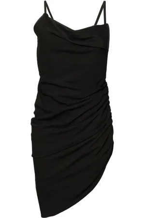 Jacquemus Party Dresses, female, , M, Draped Dress with Asymmetric Hem